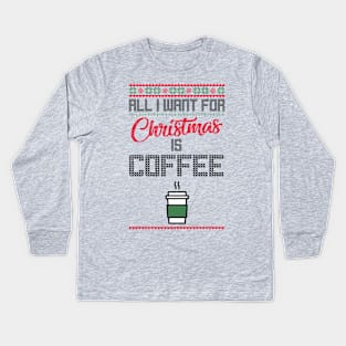 Christmas Coffee Kids Long Sleeve T-Shirt